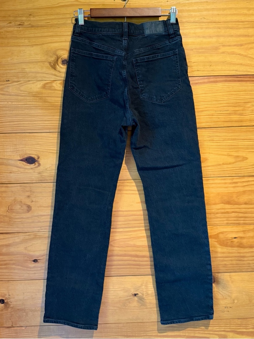 Madewell The ‘90s Straight Jean Belmere Black Wash 27 NM186 Stretch High Rise - Picture 2 of 9